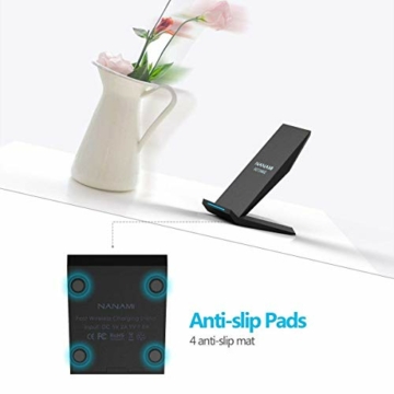 NANAMI Fast Wireless Charger,Induktive Ladestation für iPhone 13 12 pro 12 11 XS Max XR X 8 Plus,kabelloses Ladegerät Qi Charger Handy ladestation Schnell für Samsung Galaxy S21 S20 S10 S9 S8+ Note 20 - 7