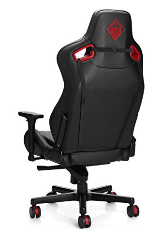 OMEN Citadel Gaming Stuhl (Bürostuhl, Schreibtischstuhl, höhenverstellbar, Lendenkissen, Kopfkissen, 4D verstellbare Armlehnen) schwarz / rot - 6