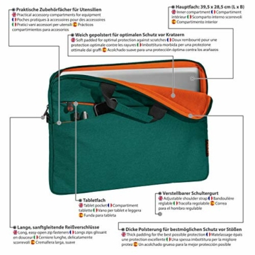 Pedea Laptoptasche Fashion Notebook-Tasche bis 15,6 Zoll (39,6 cm) Umhängetasche mit Schultergurt, türkis - 5