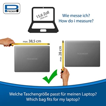 Pedea Laptoptasche Trendline Notebook-Tasche bis 15,6 Zoll (39,6 cm) Umhängetasche mit Schultergurt, Schwarz - 4