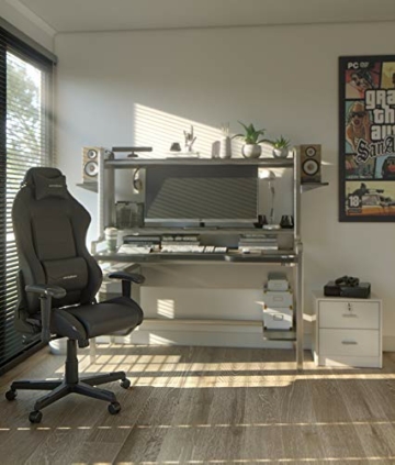 Robas Lund DX Racer 3 Gaming Stuhl Bürostuhl Schreibtischstuhl mit Wippfunktion Gamer Stuhl Höhenverstellbarer Drehstuhl PC Stuhl Ergonomischer Chefsessel, schwarz - 9