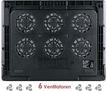 skgames Notebook Laptop Kühler Gamer Ständer Unterlage für 10-17 Zoll, 6 x LED Lüfter, LCD Lüftersteuerung, 7 Stufen Höhenverstellung, Rot - 6