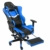WANXJM Gaming-Stuhl mit Fußstütze, Computer Desk Office-Drehstuhl, ergonomisch, mit Kopfstützen-Lordosenstütze und Fußstütze,Blau - 1