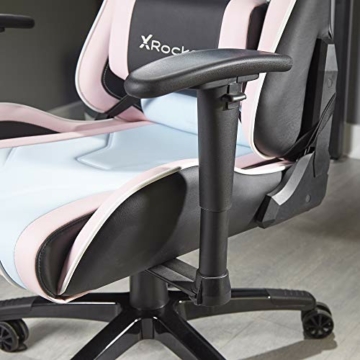 X Rocker Agility Ergonomischer Gaming Stuhl/Bürostuhl/Schreibtischstuhl mit Armlehnen und Wippfunktiondrehbar und Höhenverstellbar | weiß/Pink [ - 6