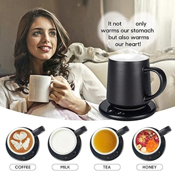 Spardar Tassenwärmer mit Tassenset Getränkewärmer mit Elektrischer Heizplatte, Kaffeewärmer mit Zwei automatischen Temperaturreglern mit Schwerkraftsensor für den Büro- oder Heimgebrauch - 3