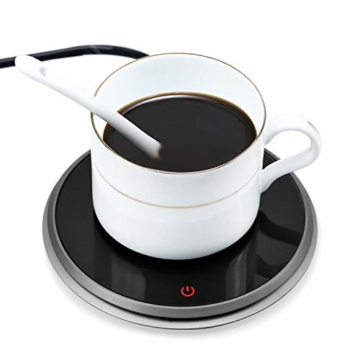 Wandefol Tassenwärmer Getränkewärmer Kafeewärmer mit Elektrischer Heizplatte für Tee Kaffee Milch Kaffeewärmer mit Eurostecker für Büro und Zuhause - 1
