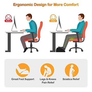AMERIERGO Fußstütze Schreibtisch, einstellbares Fußhocker, ergonomische Fußablage, verbesserte Körperhaltung und Stressabbau für Arbeitszimmer/Büro/Zuhause/Garten - 8