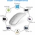 Bluetooth-Maus kompatibel mit Mac/iPad/iPhone (iOS13.1.2 und höher)/Android PC/Computer, wiederaufladbar, geräuschlos, Mini-Maus für Windows/Linux/Mac, 3 DPI Einstellbares Bluetooth 4.0 + 2.4G - 6