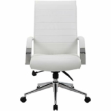 Certeo Chefsessel Identity mit Lederbezug und hoher Rückenlehne, weiss - Bürostuhl mit Soft Touch Leder - Schreibtischstuhl mit italienischem Design - 1