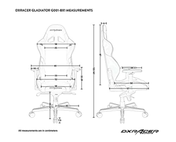 DXRacer (das Orginal) Gladiator G001 Gaming Stuhl, Kunstleder, Schwarz, 200 cm - 9