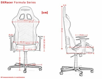 DXRacer Formula Series F08-N Gaming Stuhl aus Kunstleder, Schwarz - 6