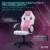 ELITE Gaming Stuhl MG100 Exodus - Ergonomischer Bürostuhl - Schreibtischstuhl - Chefsessel - Sessel - Racing Gaming-Stuhl - Gamingstuhl - Drehstuhl - Chair - Kunstleder Sportsitz (Weiß/Pink) - 4