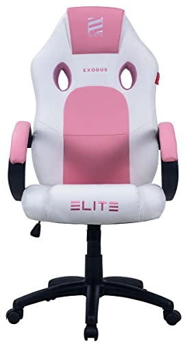 ELITE Gaming Stuhl MG100 Exodus - Ergonomischer Bürostuhl - Schreibtischstuhl - Chefsessel - Sessel - Racing Gaming-Stuhl - Gamingstuhl - Drehstuhl - Chair - Kunstleder Sportsitz (Weiß/Pink) - 7