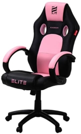 ELITE Gaming Stuhl MG100 EXODUS - Ergonomischer Bürostuhl - Schreibtischstuhl - Chefsessel - Sessel - Racing Gaming-Stuhl - Gamingstuhl - Drehstuhl - Chair - Kunstleder Sportsitz (Schwarz/Pink/Weiß) - 1