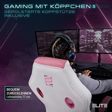 ELITE Gaming Stuhl MG100 EXODUS - Ergonomischer Bürostuhl - Schreibtischstuhl - Chefsessel - Sessel - Racing Gaming-Stuhl - Gamingstuhl - Drehstuhl - Chair - Kunstleder Sportsitz (Schwarz/Pink/Weiß) - 5