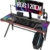 Gaming Tisch, Arespark Gaming PC Schreibtisch mit Leistungsstarkes Kabelmanagement, Stabil Metall-K Beine, Kohlefaser-Tischplatten Ergonomic Gamer Schreibtisch (120 x 60 cm mit RGB) - 1
