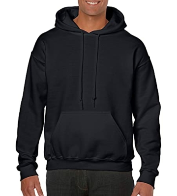 Gildan Herren Adult 50/50 Cotton/Poly. Hooded Sweat Sweatshirt, Schwarz (Black), Medium (Herstellergröße: M) - 1