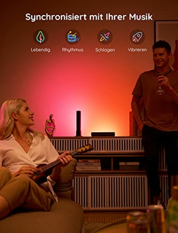 Govee Flow Plus Smart Lightbar, Gaming Lampe funktioniert mit Alexa und Google Assistant, RGBICWW WiFi LED TV Hintergrundbeleuchtung Sync mit Musik, LED Ambient Light für Gaming, PC, Fernseher - 2