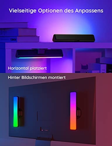 Govee Flow Plus Smart Lightbar, Gaming Lampe funktioniert mit Alexa und Google Assistant, RGBICWW WiFi LED TV Hintergrundbeleuchtung Sync mit Musik, LED Ambient Light für Gaming, PC, Fernseher - 6