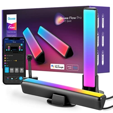 Govee Smart LED Lightbar, WiFi RGBIC LED TV Hintergrundbeleuchtung mit Kamera, Gaming Lampe Sync mit Musik, funktioniert mit Alexa und Google Assistant, LED Play Light Bar für 27-45 Zoll Fernseher PC - 1