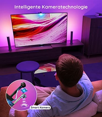 Govee Smart LED Lightbar, WiFi RGBIC LED TV Hintergrundbeleuchtung mit Kamera, Gaming Lampe Sync mit Musik, funktioniert mit Alexa und Google Assistant, LED Play Light Bar für 27-45 Zoll Fernseher PC - 5