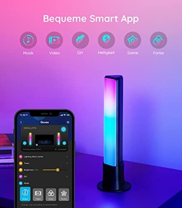 Govee Smart LED Lightbar, WiFi RGBIC LED TV Hintergrundbeleuchtung mit Kamera, Gaming Lampe Sync mit Musik, funktioniert mit Alexa und Google Assistant, LED Play Light Bar für 27-45 Zoll Fernseher PC - 6