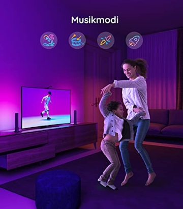 Govee Smart LED Lightbar, WiFi RGBIC LED TV Hintergrundbeleuchtung mit Kamera, Gaming Lampe Sync mit Musik, funktioniert mit Alexa und Google Assistant, LED Play Light Bar für 27-45 Zoll Fernseher PC - 7