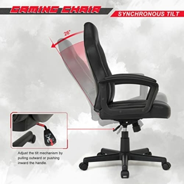 IntimaTe WM Heart Racing Stuhl, Ergonomischer Schreibtischstuhl, Computerstuhl, Gaming Drehstuhl, Racing Bürostuhl, Racing Stuhl für Erwachsene, PU-Leder Kombiniert mit Perforiertem Leder (Schwarz) - 8