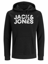 JACK & JONES Herren Hoodie JJECorp Logo Sweatshirt mit Kapuze 12152840 Black XL - 1