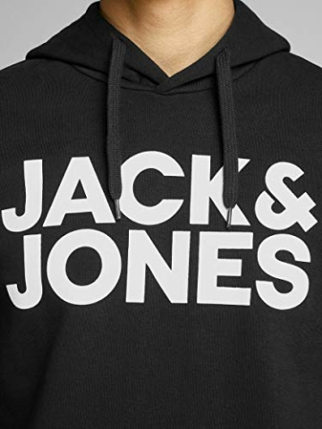 JACK & JONES Herren Hoodie JJECorp Logo Sweatshirt mit Kapuze 12152840 Black XL - 6