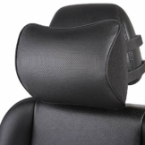 Koyoso Auto Kissen, Nackenstütze Nackenkissen für Autositz Kopfstütze Gemacht mit Memory Schaum und Leder (Schwarz, 1 PC) - 1