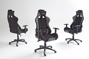 MC Racing Gamingstuhl 2 Schwarz-Grau Schreibtischstuhl höhenverstellbarer Bürostuhl bis 100 Kg belastbar - 5