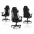 NITRO CONCEPTS X1000 Gaming Stuhl Bürostuhl Ergonomisch Schreibtischstuhl Drehstuhl mit Rollen Gaming Sessel Gaming Chair Pc Stoffbezug Belastbarkeit 135 Kilogramm - Schwarz/Weiß - 2