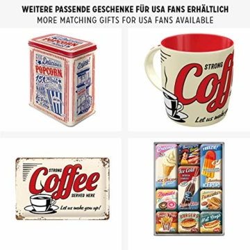 Nostalgic-Art, Retro Emaille-Tasse, Strong Coffee Served Here – Geschenk-Idee für Kaffee-Liebhaber, Camping-Becher, Vintage Design, 360 ml - 6