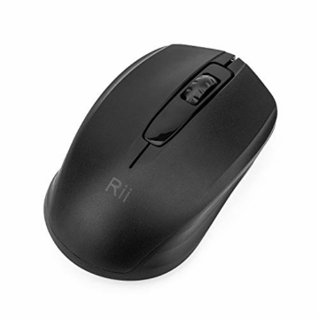 Rii Maus kabellos, 2.4G Funkmaus mit USB Empfänger(befindet Sich im Akkufach auf der Rückseite der Maus) 1000 DPI Für Links und Rechtshänder, PC/Laptop/Windows, Schwarz - 4