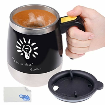 Selbstrührende Kaffeetasse - Automatisch mischender Edelstahlbecher - Zum Umrühren von Kaffee, Tee, heißer Schokolade, Milch, Eiweißshakes - 2