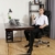 SONGMICS Erstellt, Luxus Bürostuhl mit klappbarer Kopfstütze ausziehbarer Fußablage Extra großer orthopädischer Chefsessel ergonomischer Gaming Stuhl schwarz OBG75B, Lederimitat, 91,4 x 66,4 x 37,4 cm - 3