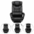 SONGMICS Erstellt, Luxus Bürostuhl mit klappbarer Kopfstütze ausziehbarer Fußablage Extra großer orthopädischer Chefsessel ergonomischer Gaming Stuhl schwarz OBG75B, Lederimitat, 91,4 x 66,4 x 37,4 cm - 6