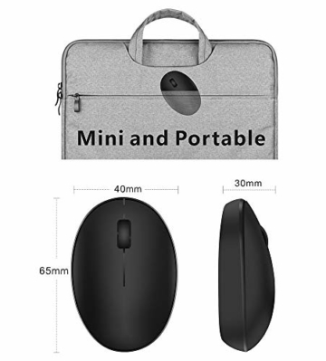 TENMOS Mini Kleine Maus Kabellos Wiederaufladbar Computer Maus, 2.4 GHz Optische Travel Silent Maus Drahtlose mit USB Empfänger, automatisch Schlafen, 3 Tasten, 1000 DPI für Laptop/PC/MAC - 2