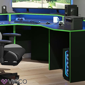Vicco Gaming Desk Schreibtisch Kron Gamer PC Tisch Computertisch Bürotisch Set (Computertisch Set 1) - 5