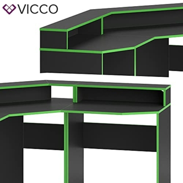 Vicco Gaming Desk Schreibtisch Kron Gamer PC Tisch Computertisch Bürotisch Set (Computertisch Set 1) - 6