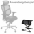 AMSTYLE Fußauflage LEGpro OTTOMANN Design Beinauflage Stoffbezug / Mesh für Büro Fußablage höhenverstellbar Beinablage Schreibtisch Fußstütze verstellbar Hocker - 9