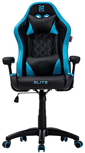 ELITE Pulse - Gaming Stuhl für Kinder - Kunstleder - Ergonomisch - Racer - Drehstuhl - Chair - Bürostuhl - Schreibtischstuhl - Gamer-Design (Schwarz/Blau) - 7