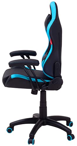 ELITE Pulse - Gaming Stuhl für Kinder - Kunstleder - Ergonomisch - Racer - Drehstuhl - Chair - Bürostuhl - Schreibtischstuhl - Gamer-Design (Schwarz/Blau) - 8