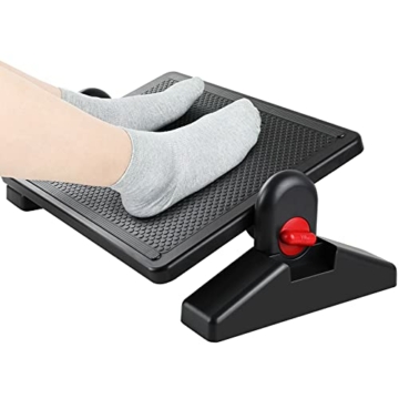 HUANUO Fußstütze, höhen- und neigungsverstellbare Fußstütze für den Schreibtisch, Fußhocker mit Massage fläche für Büro & Zuhause - 1