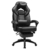 SONGMICS Gaming Stuhl, Bürostuhl mit Fußstütze, Schreibtischstuhl, ergonomisches Design, verstellbare Kopfstütze, Lendenstütze, bis zu 150 kg belastbar, schwarz OBG077B01 - 1