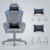 SONGMICS Gaming Stuhl, Schreibtischstuhl, Computerstuhl, Bürostuhl, abnehmbare Kopfstütze, Lendenkissen, höhenverstellbar, Wippfunktion, bis 150 kg belastbar, ergonomisch, schwarz-blau RCG011B02 - 5
