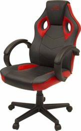 Speedlink YARU Gaming Chair - PC-Gaming-optimierter Schreibtischstuhl, hochwertiges Kunstleder, schwarz-rot - 1