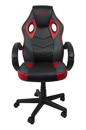 Speedlink YARU Gaming Chair - PC-Gaming-optimierter Schreibtischstuhl, hochwertiges Kunstleder, schwarz-rot - 3