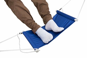 YouRest 27x50cm Fuß Hängematte für Tische bis 200cm - Höhenverstellbare Fußablage zur Entspannung am Schreibtisch - Extra breite Fußstütze zur Entlastung (Blau) - 1